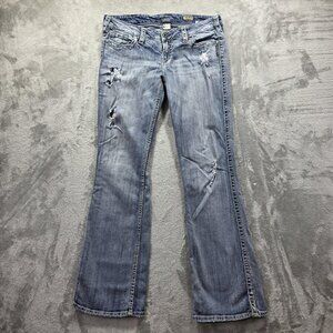 Silver Jeans Jeans Womens 30x33 Twisted Bootcut Distressed Embroidered Pockets